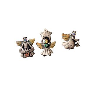 Angel Brooch Set with Gold and Silver Tones